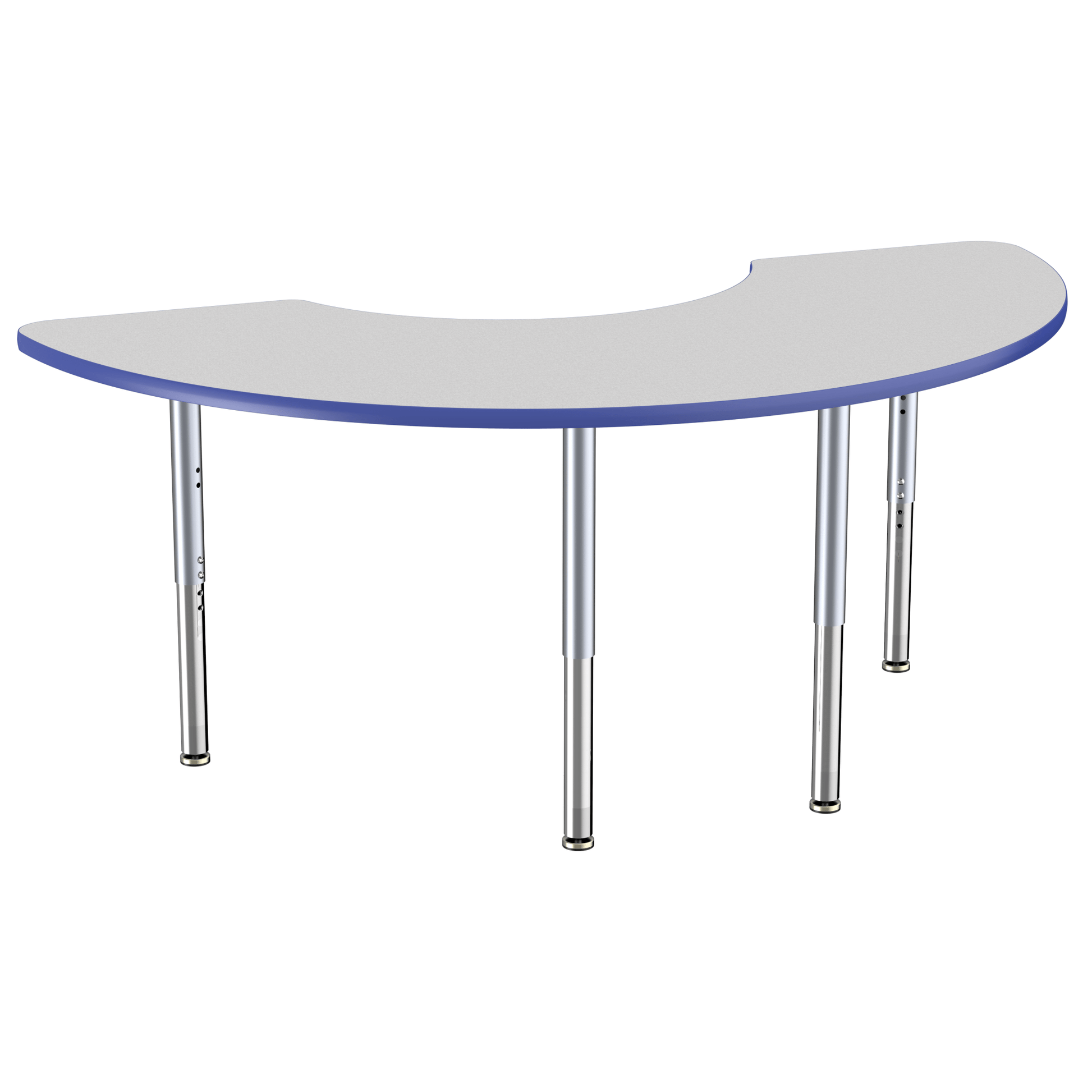 FDP 36" x 72" Half Moon Thermofused Activity Table with Adjustable Super Legs (FDP - 14793 - XX) - SchoolOutlet