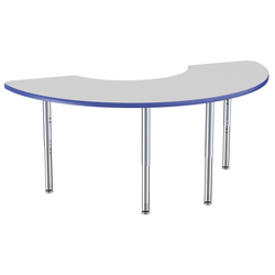FDP 36" x 72" Half Moon Thermofused Activity Table with Adjustable Super Legs (FDP-14793-XX)