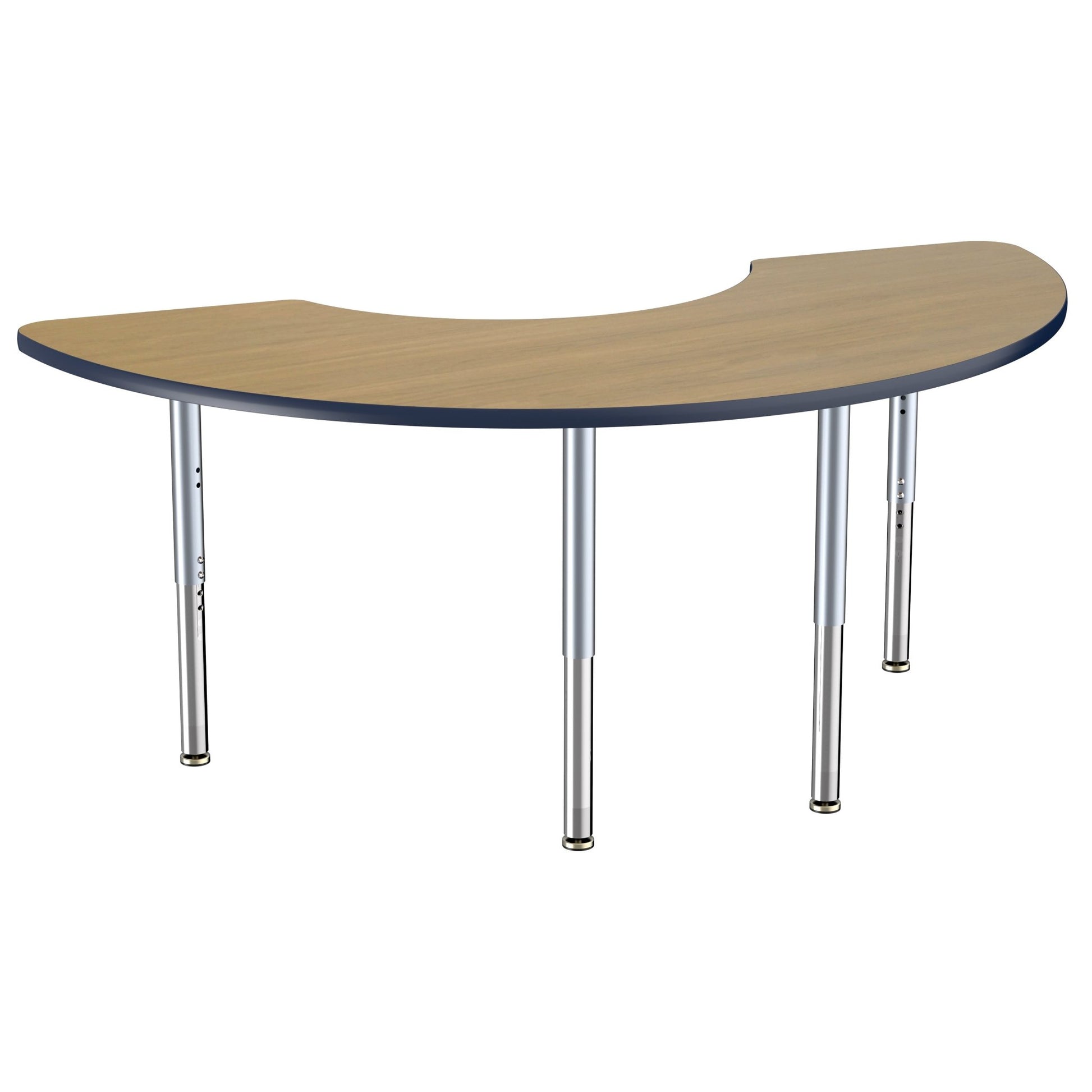FDP 36" x 72" Half Moon Thermofused Activity Table with Adjustable Super Legs (FDP - 14793 - XX) - SchoolOutlet