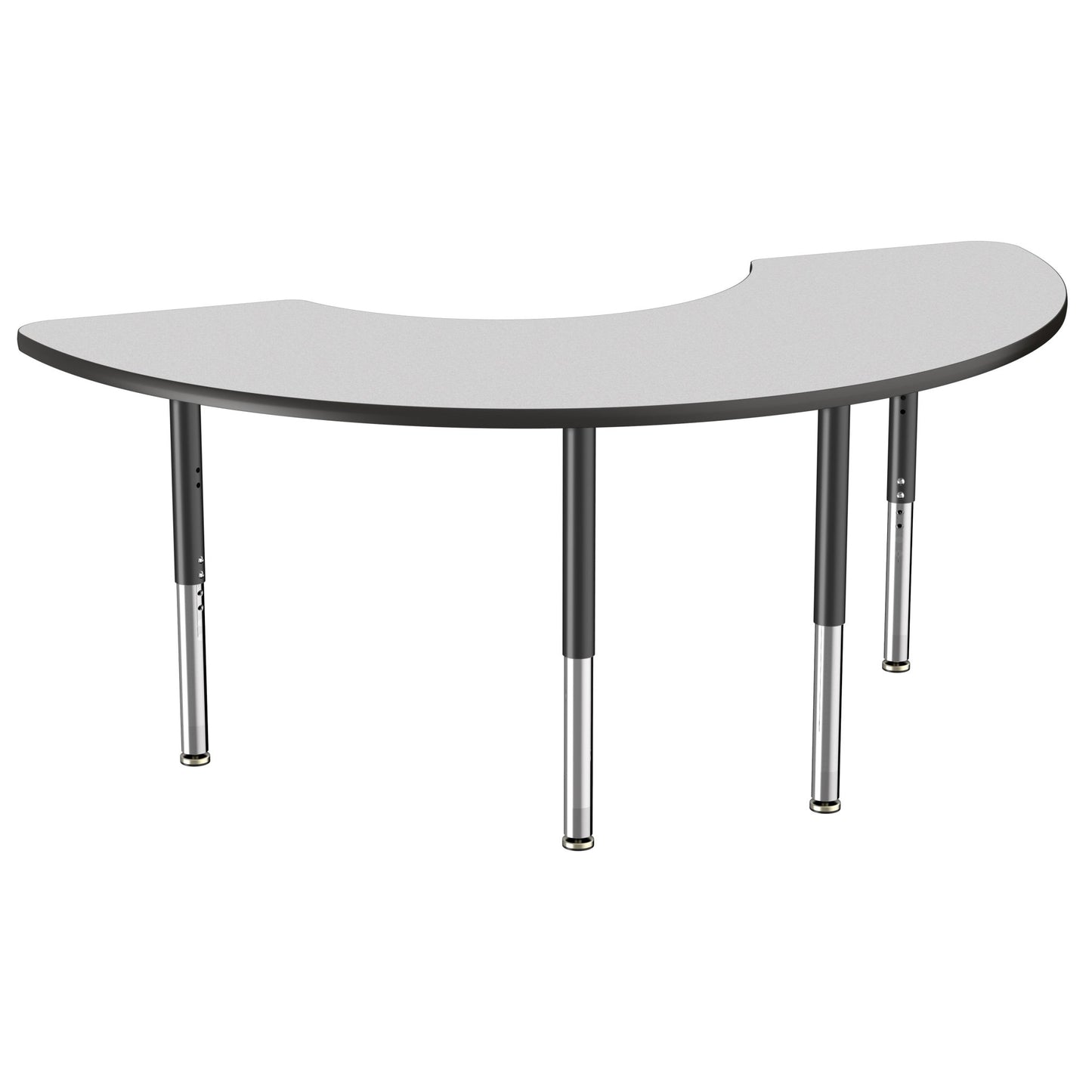 FDP 36" x 72" Half Moon Thermofused Activity Table with Adjustable Super Legs (FDP - 14793 - XX) - SchoolOutlet