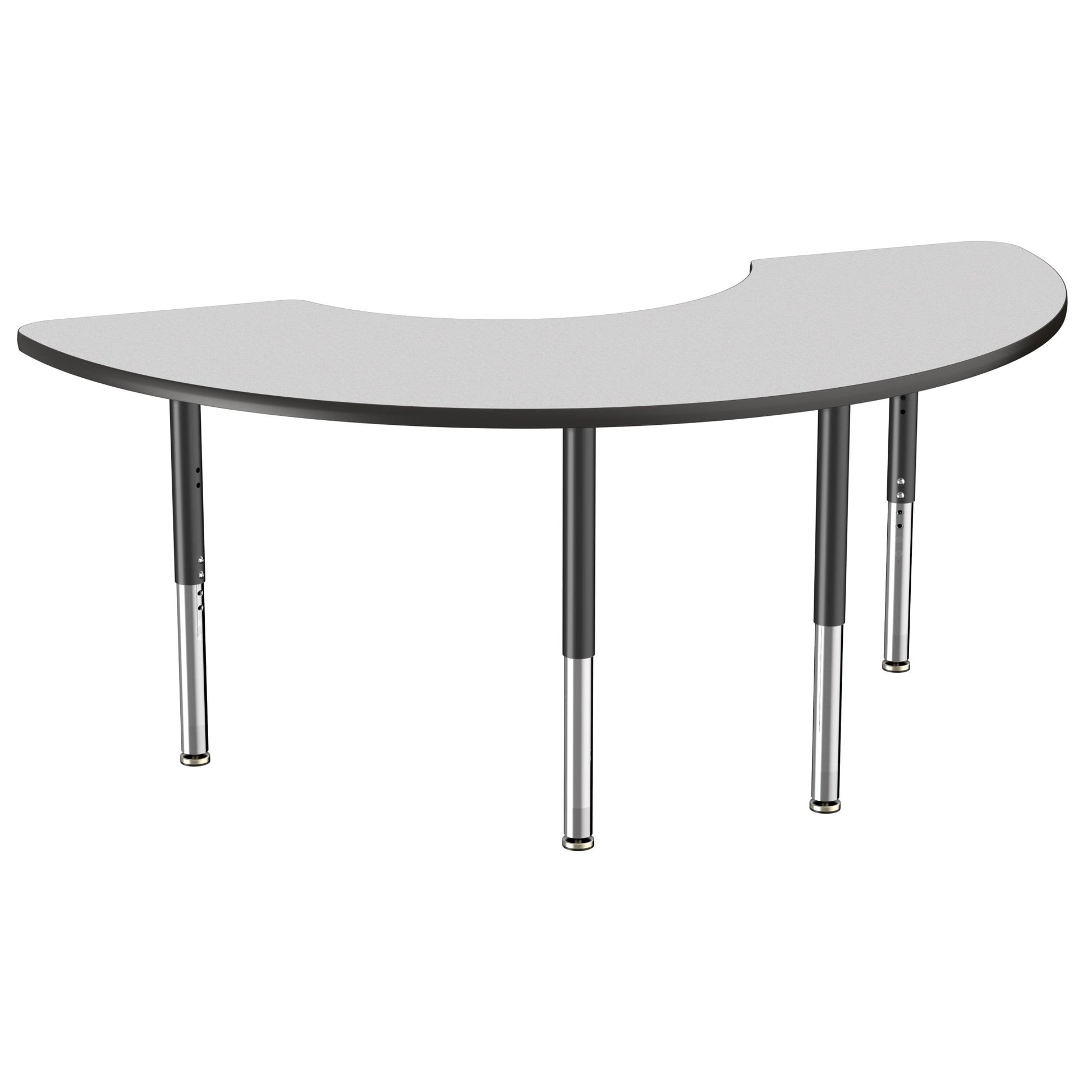 FDP 36" x 72" Half Moon Thermofused Activity Table with Adjustable Super Legs (FDP - 14793 - XX) - SchoolOutlet