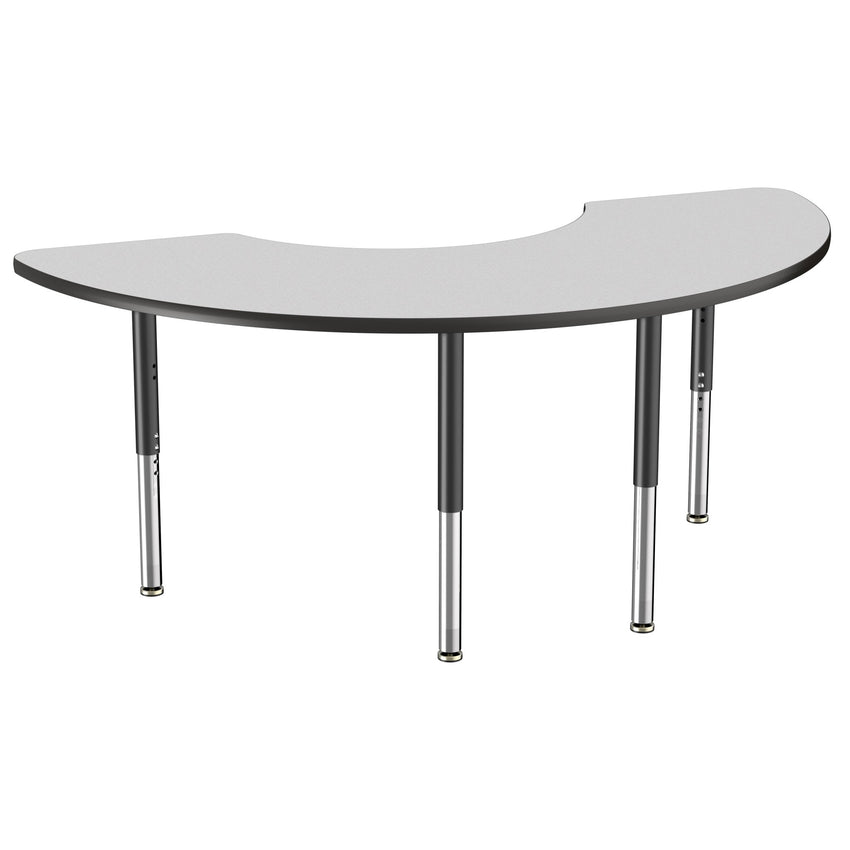 FDP 36" x 72" Half Moon Thermofused Activity Table with Adjustable Super Legs (FDP - 14793 - XX) - SchoolOutlet