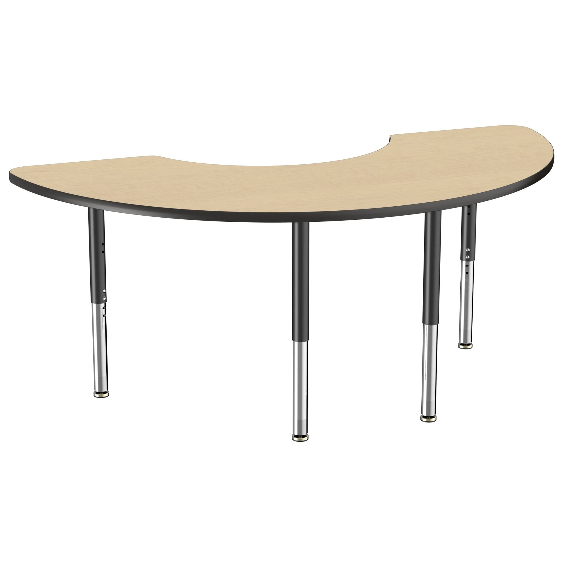 FDP 36" x 72" Half Moon Thermofused Activity Table with Adjustable Super Legs (FDP - 14793 - XX) - SchoolOutlet