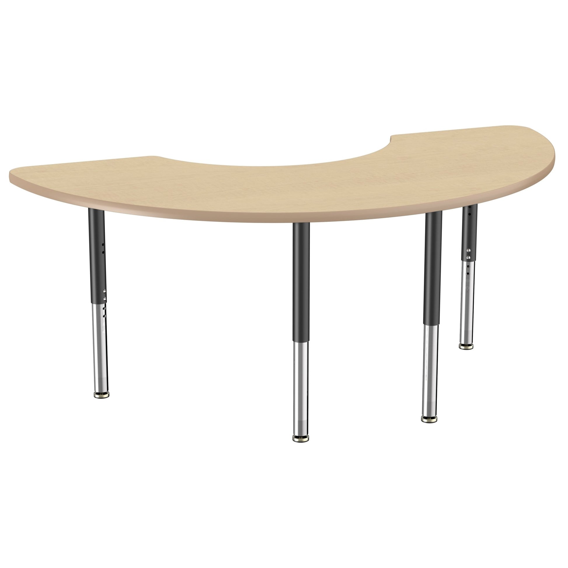 FDP 36" x 72" Half Moon Thermofused Activity Table with Adjustable Super Legs (FDP - 14793 - XX) - SchoolOutlet