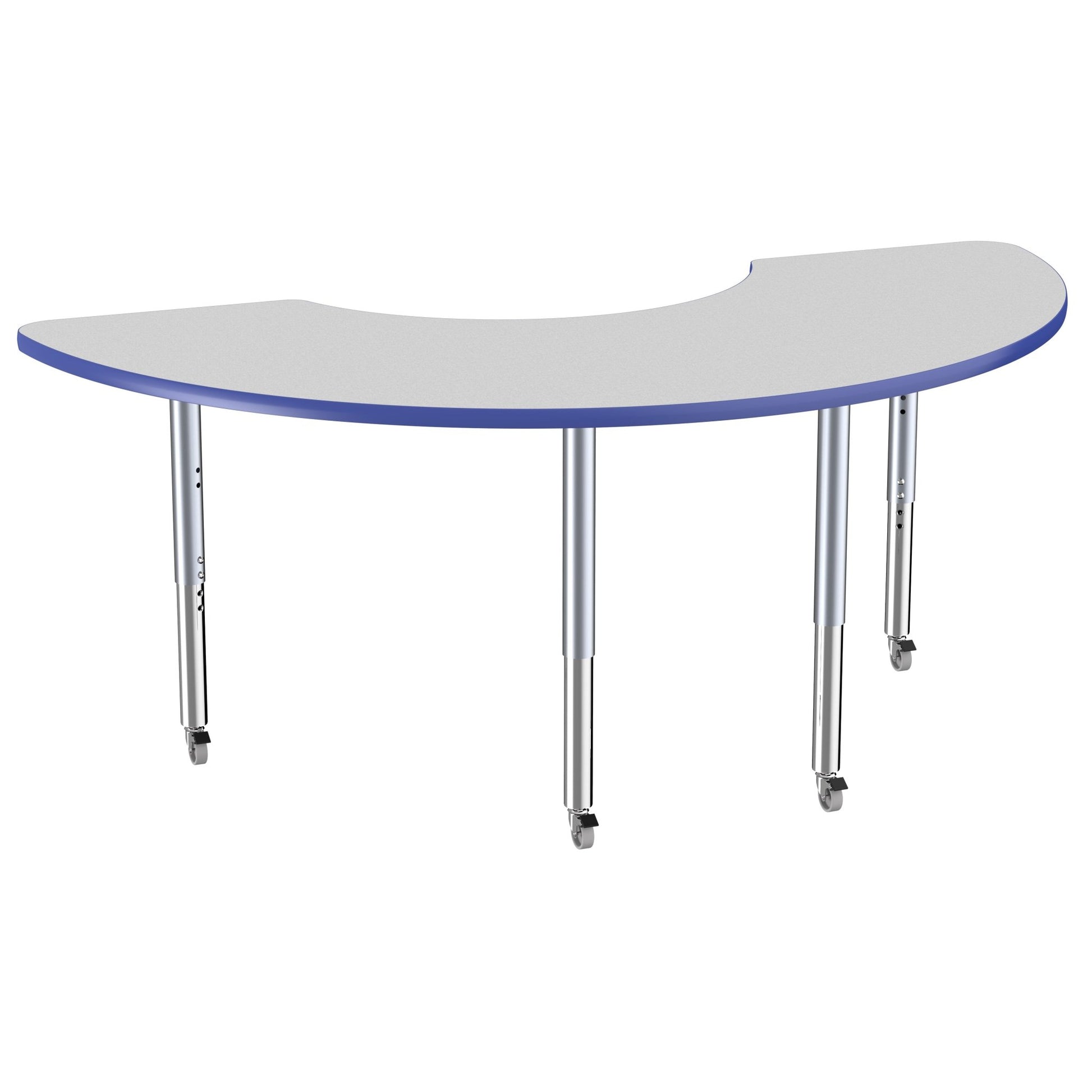 FDP 36" x 72" Half Moon Thermofused Activity Table with Adjustable Super Legs (FDP - 14793 - XX) - SchoolOutlet