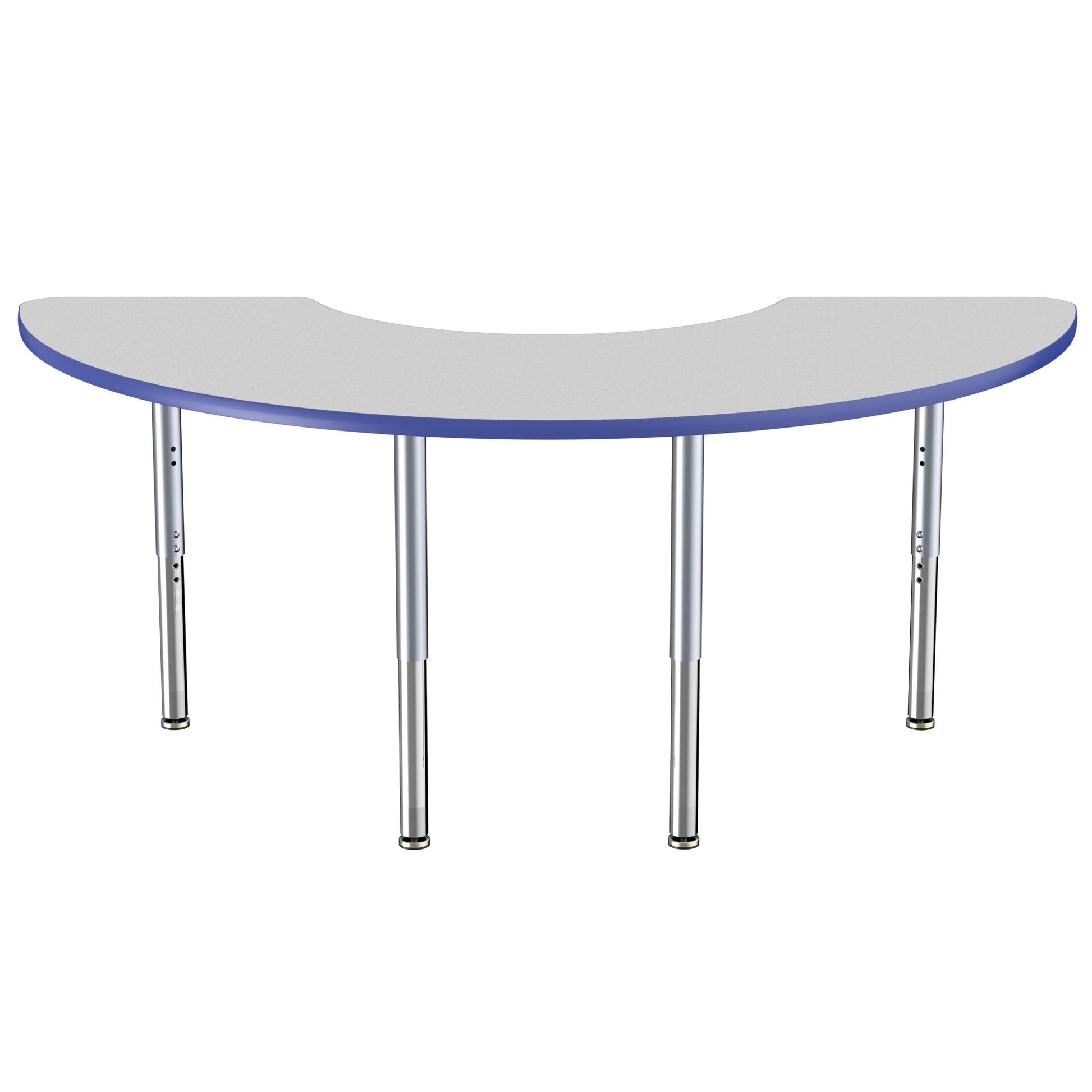 FDP 36" x 72" Half Moon Thermofused Activity Table with Adjustable Super Legs (FDP - 14793 - XX) - SchoolOutlet