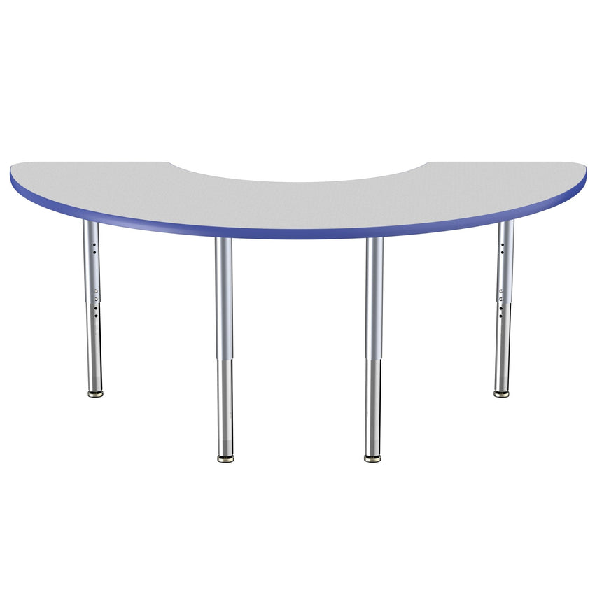 FDP 36" x 72" Half Moon Thermofused Activity Table with Adjustable Super Legs (FDP - 14793 - XX) - SchoolOutlet