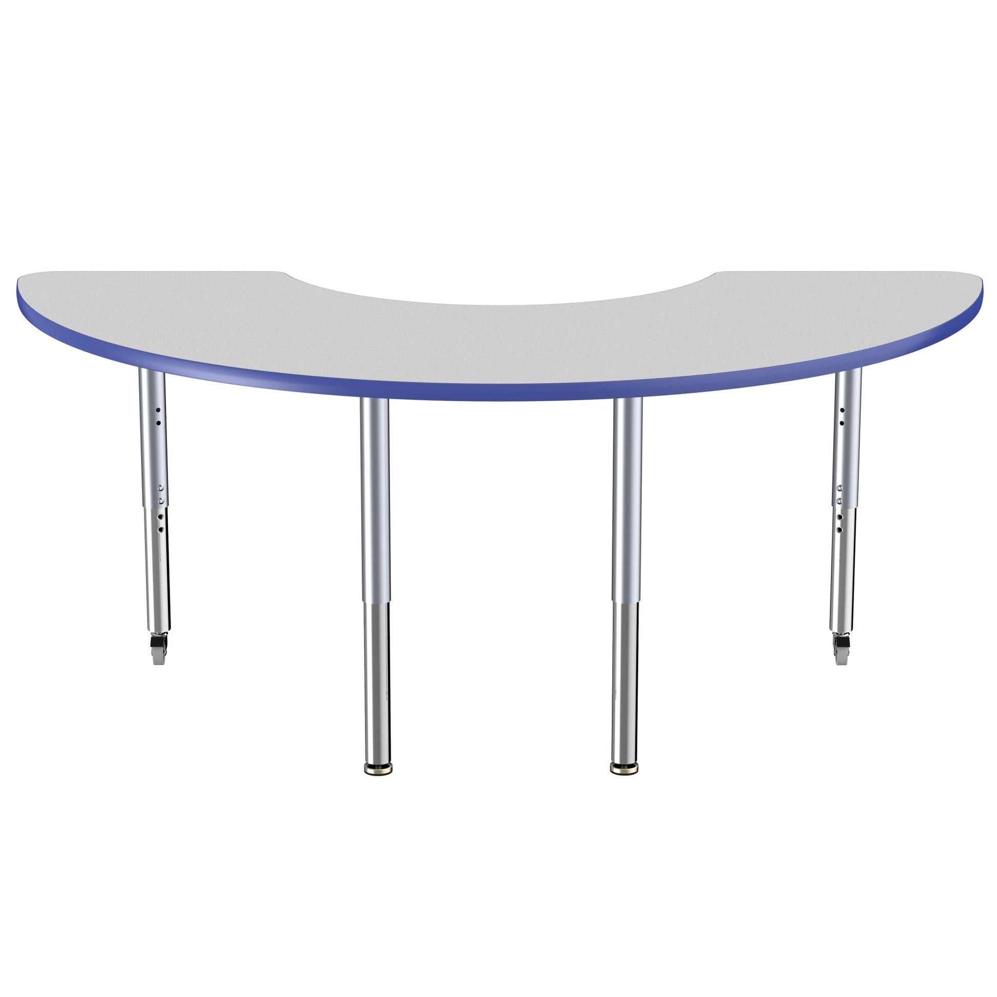 FDP 36" x 72" Half Moon Thermofused Activity Table with Adjustable Super Legs (FDP - 14793 - XX) - SchoolOutlet