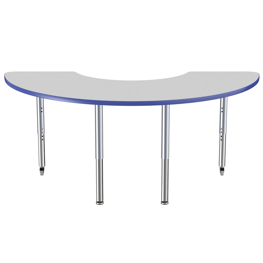 FDP 36" x 72" Half Moon Thermofused Activity Table with Adjustable Super Legs (FDP - 14793 - XX) - SchoolOutlet
