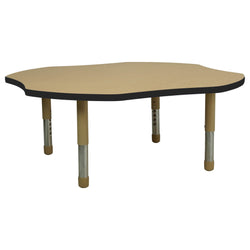 FDP 48" x 48" Clover T-Molding Activity Table with Adjustable Tiny Tot Legs (FDP-14889-XX)