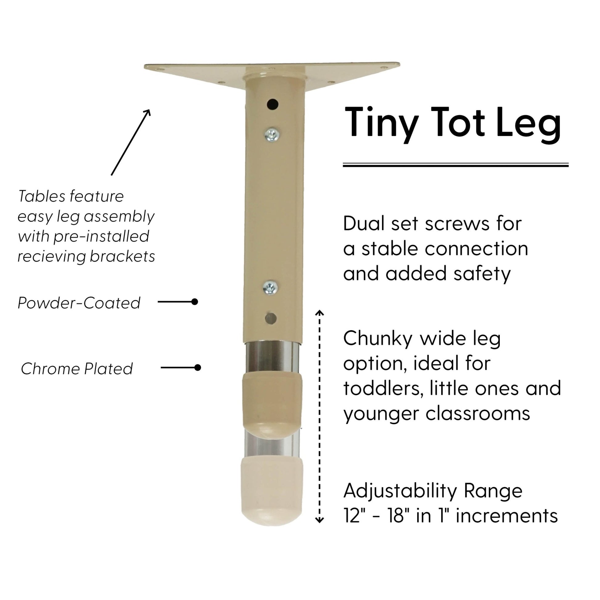 FDP 30" x 60" Rectangle T - Molding Activity Table with Adjustable Tiny Tot Legs (FDP - 14895 - XX) - SchoolOutlet