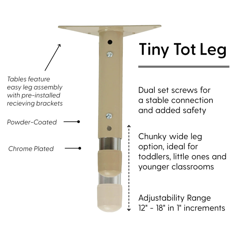 FDP 30" x 60" Rectangle T - Molding Activity Table with Adjustable Tiny Tot Legs (FDP - 14895 - XX) - SchoolOutlet