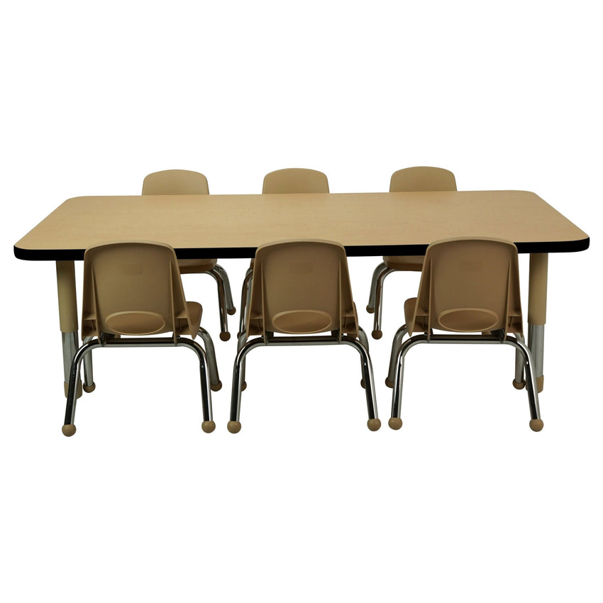 FDP 30" x 60" Rectangle T - Molding Activity Table with Adjustable Tiny Tot Legs (FDP - 14895 - XX) - SchoolOutlet