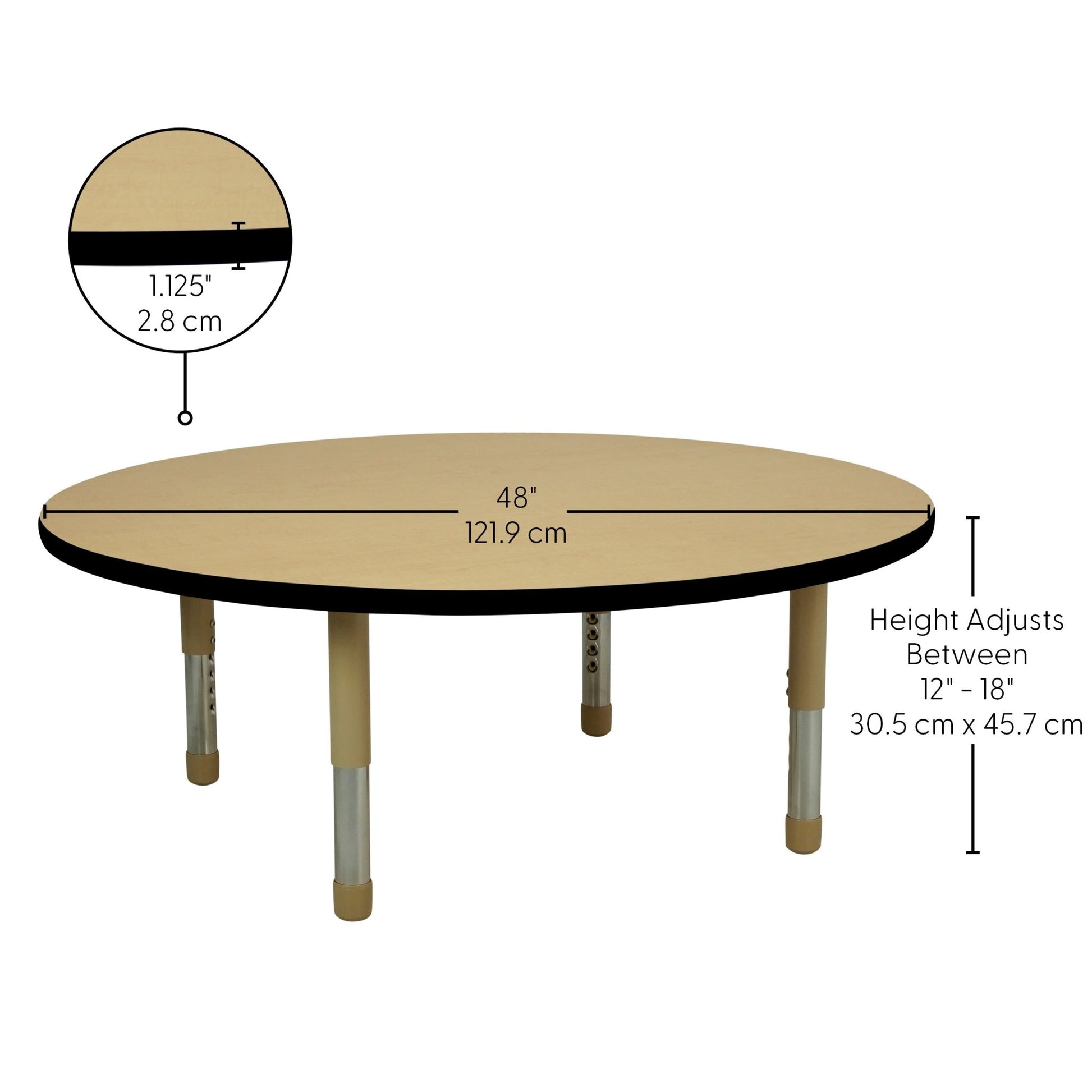 FDP 48" Round T - Molding Activity Table with Adjustable Tiny Tot Legs (FDP - 14897 - XX) - SchoolOutlet