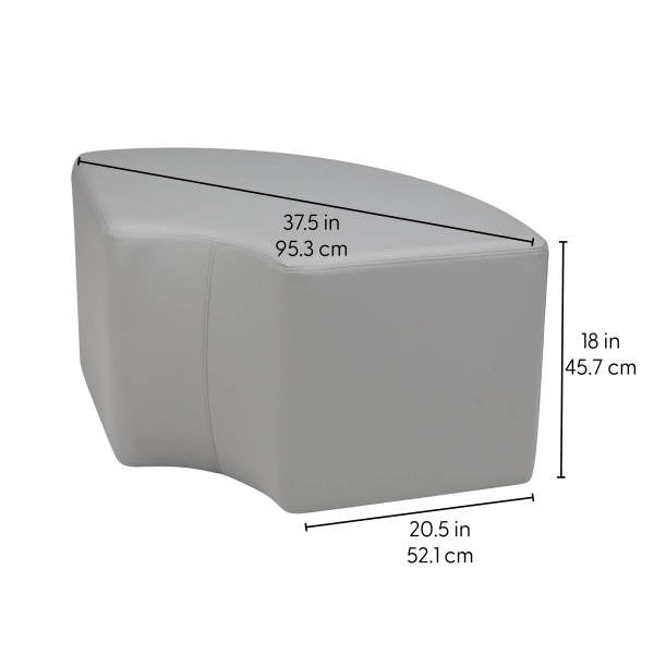 FDP Pro Series Upholstered Quarter Circle Ottoman 18" Height (14984 - XX) - SchoolOutlet