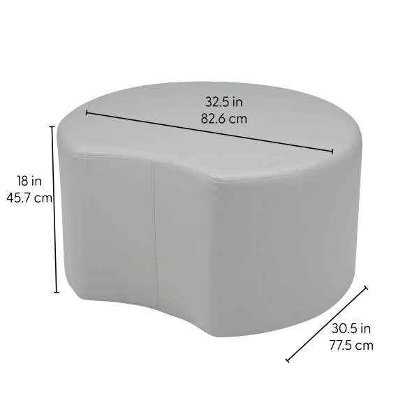 FDP Pro Series Upholstered Crescent Ottoman 18" Height (14986 - XX) - SchoolOutlet