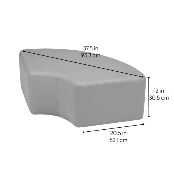 FDP Pro Series Upholstered Quarter Circle Ottoman 12" Height (14989 - XX) - SchoolOutlet