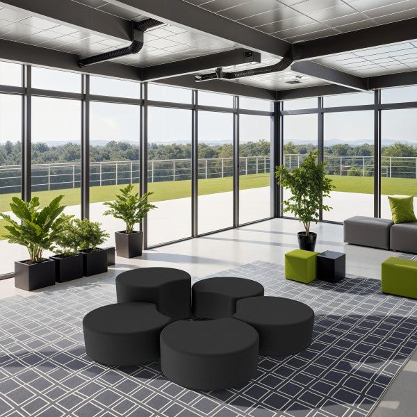 FDP Pro Series Upholstered Crescent Ottoman 12" Height (14991 - XX) - SchoolOutlet