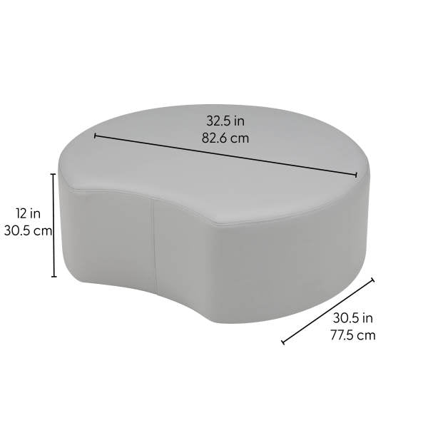 FDP Pro Series Upholstered Crescent Ottoman 12" Height (14991 - XX) - SchoolOutlet