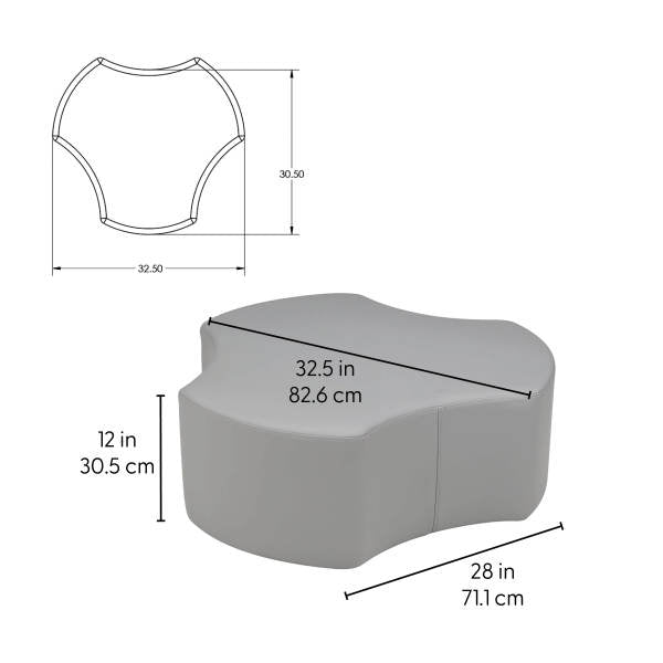 FDP Pro Series Upholstered Cog Ottoman 12" Height (14992 - XX) - SchoolOutlet