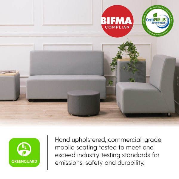 FDP Pro Series Upholstered Armless Mobile Chair with Tech Panel (14993 - XX) - SchoolOutlet