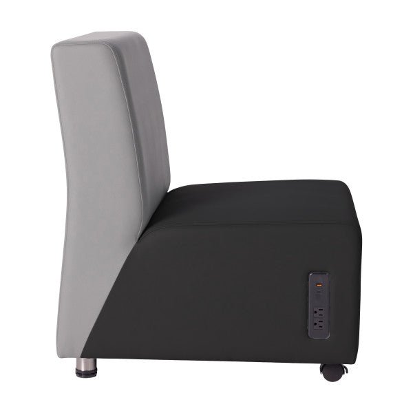 FDP Pro Series Upholstered Armless Mobile Chair with Tech Panel (14993 - XX) - SchoolOutlet