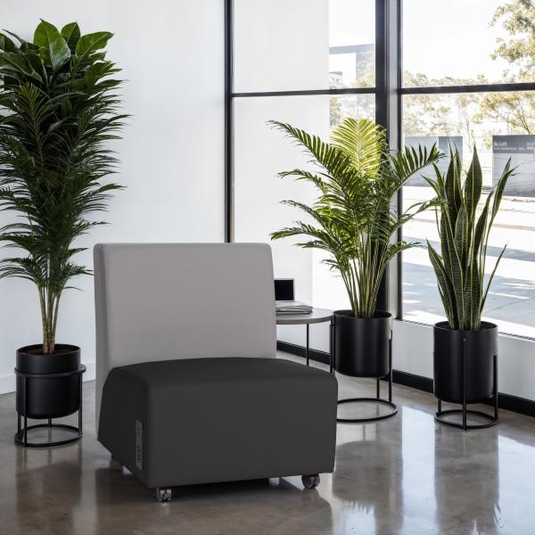 FDP Pro Series Upholstered Armless Mobile Chair with Tech Panel (14993 - XX) - SchoolOutlet