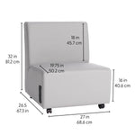 FDP Pro Series Upholstered Armless Mobile Chair with Tech Panel (14993 - XX) - SchoolOutlet