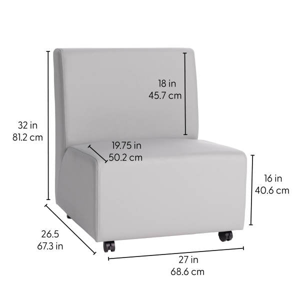 FDP Pro Series Upholstered Armless Mobile Chair (14995 - XX) - SchoolOutlet