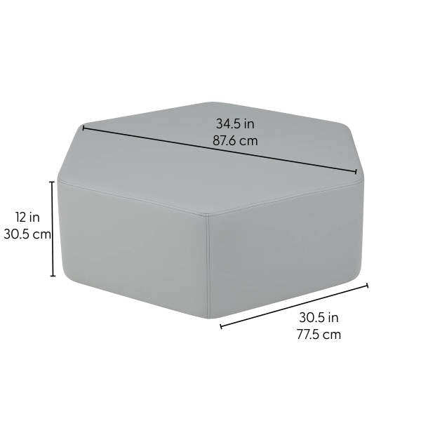 FDP Pro Series Upholstered Hexagon Ottoman 12" Height (15002 - XX) - SchoolOutlet
