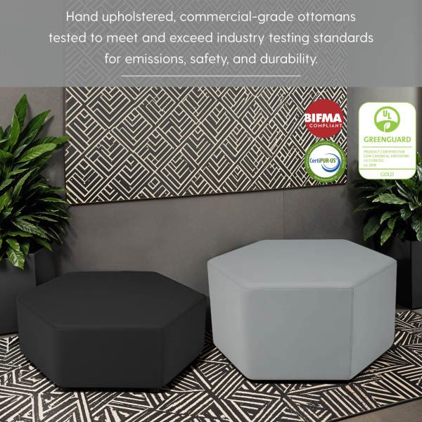 FDP Pro Series Upholstered Hexagon Ottoman 18" Height (15003 - XX) - SchoolOutlet