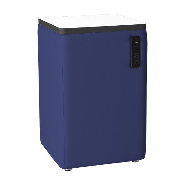 FDP Pro Series Upholstered 18" x 18" Square Dry - Erase Ottoman Table with Tech Panel 28" Height (15007 - XXXX) - SchoolOutlet