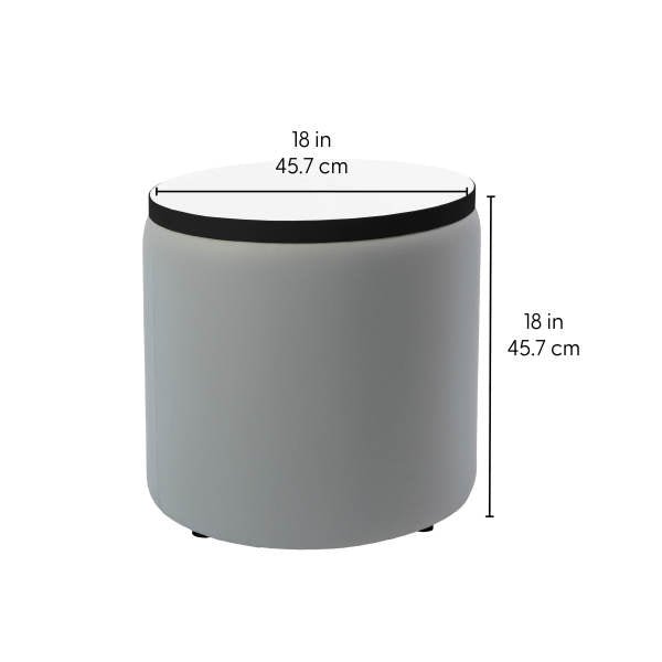 FDP Pro Series Upholstered 18" Round Dry - Erase Ottoman Table 18" Height (15011 - XXXX) - SchoolOutlet