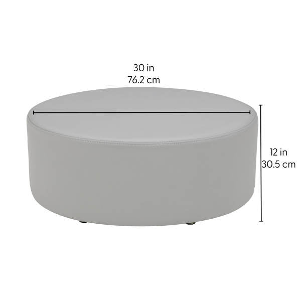 FDP Pro Series Upholstered 30" Round Ottoman 12" Height (15012 - XX) - SchoolOutlet