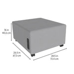 FDP Pro Series Upholstered Square Mobile Ottoman with Tech Panel (15027 - XX) - SchoolOutlet