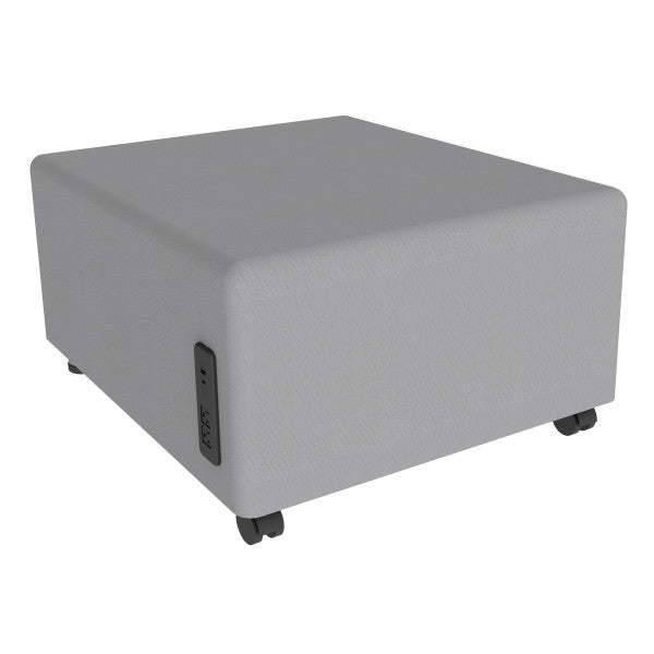 FDP Pro Series Upholstered Square Mobile Ottoman with Tech Panel (15027 - XX) - SchoolOutlet