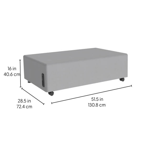 FDP Pro Series Upholstered Rectangle Mobile Ottoman (15028 - XX) - SchoolOutlet