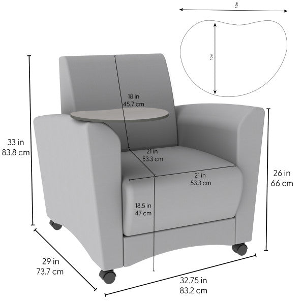 FDP Pro Series Upholstered Common Area Chair with Tablet (15030 - XXXX) - SchoolOutlet
