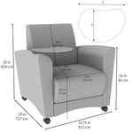 FDP Pro Series Upholstered Common Area Chair with Tablet (15030 - XXXX) - SchoolOutlet