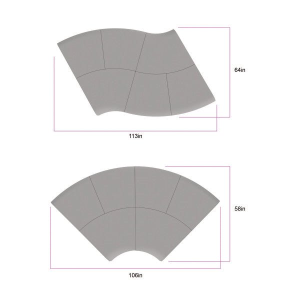 FDP Pro Series Connect Edged Ripple Backless Seating, 6 - Piece Set (15083 - XX) - SchoolOutlet