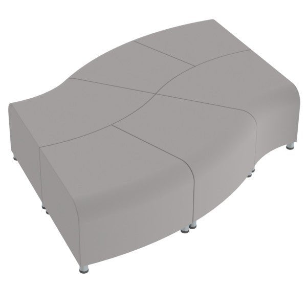 FDP Pro Series Connect Edged Ripple Backless Seating, 6 - Piece Set (15083 - XX) - SchoolOutlet