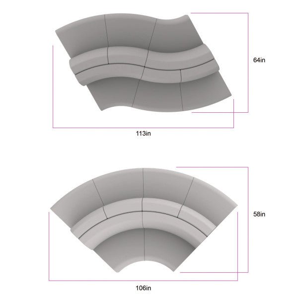 FDP Pro Series Connect Edged Ripple Seating, 6 - Piece Set (15089 - XX) - SchoolOutlet