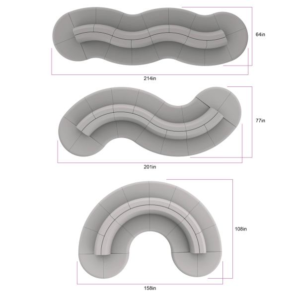 FDP Pro Series Connect Curved Swell Seating, 16 - Piece Set (15092 - XX) - SchoolOutlet