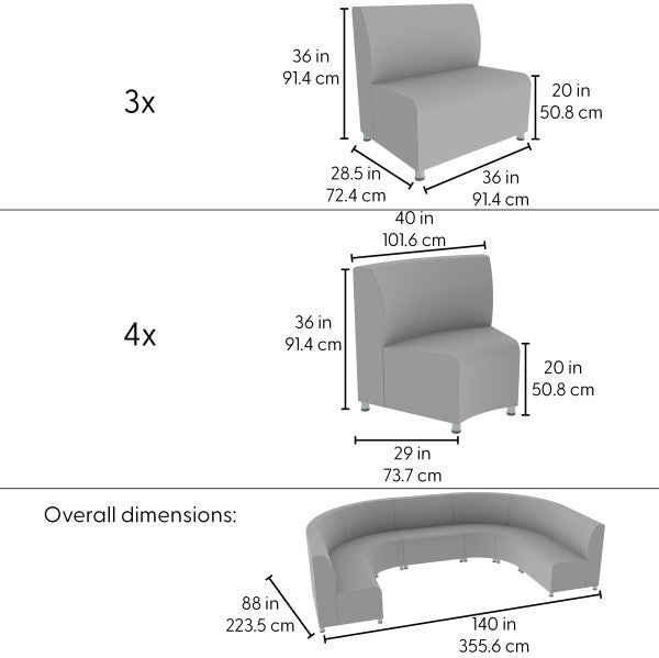 FDP Pro Series Connect Seating, 7 - Piece Set (15093 - XX) - SchoolOutlet