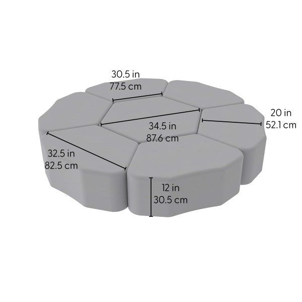 FDP Pro Series Upholstered Bloom Ottoman 12" Height, 7 - Piece (15098 - XX) - SchoolOutlet