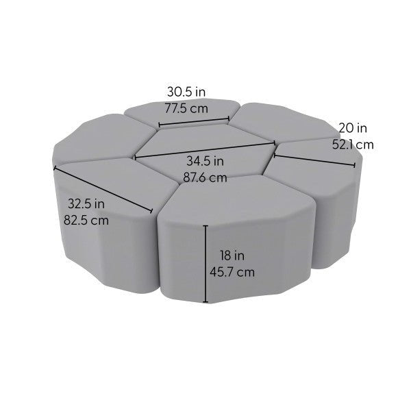 FDP Pro Series Upholstered Bloom Ottoman 18" Height, 7 - Piece (15103 - XX) - SchoolOutlet