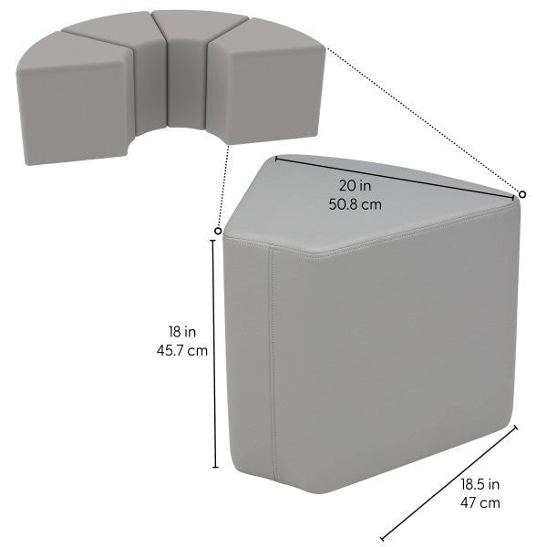 FDP Pro Series Upholstered Wedge Ottoman 18" Height, 4 - Piece (15106 - XX) - SchoolOutlet
