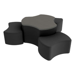 FDP Pro Series 30" Round Ottoman Table with Round 12" H Seating, 7-Piece Set (15112-XXXX)