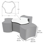 FDP Pro Series Cog Ottoman Table with Bowtie 18