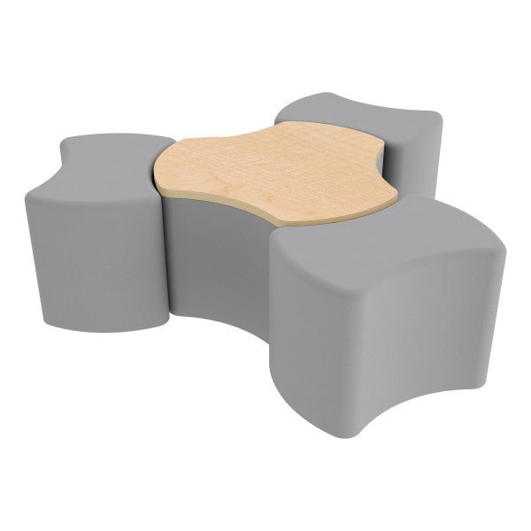 FDP Pro Series Cog Ottoman Table with Bowtie 18" H Seating, 4 - Piece Set (15116 - XXXX) - SchoolOutlet